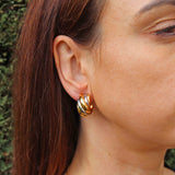 Ellibelle Jewellery Vintage 1995 Two-Tone 18ct Gold Chunky Hoop Earrings