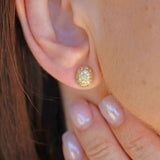 Ellibelle Jewellery Vintage 1996 18ct Gold Diamond Oval Stud Earrings (0.38cts)