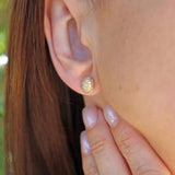 Ellibelle Jewellery Vintage 1996 18ct Gold Diamond Oval Stud Earrings (0.38cts)