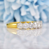 Ellibelle Jewellery Vintage 1996 Diamond 18ct Gold Half-Eternity Wedding Band Ring (1.05cts)