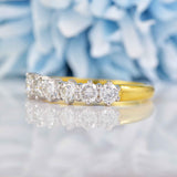 Ellibelle Jewellery Vintage 1996 Diamond 18ct Gold Half-Eternity Wedding Band Ring (1.05cts)