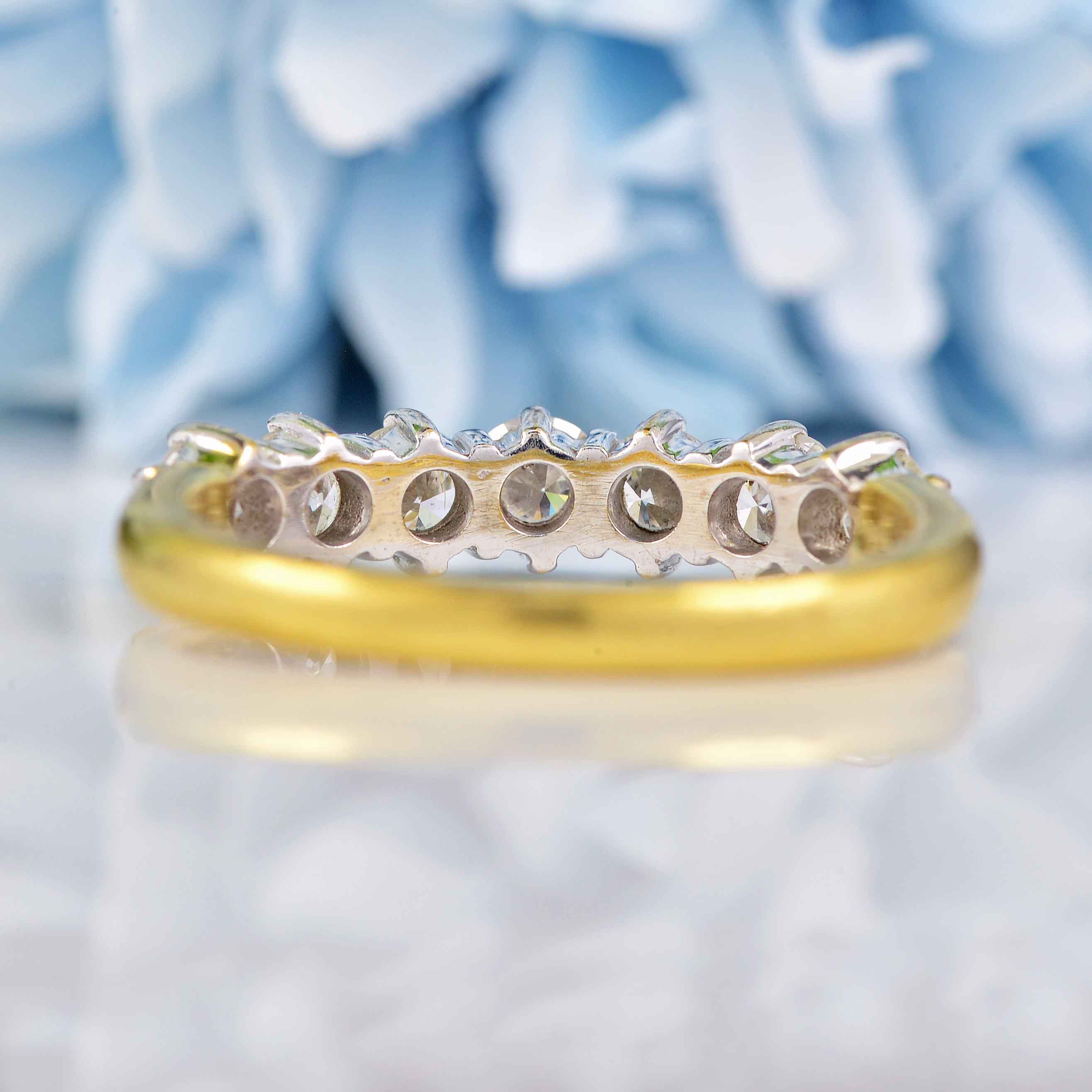 Ellibelle Jewellery Vintage 1996 Diamond 18ct Gold Half-Eternity Wedding Band Ring (1.05cts)