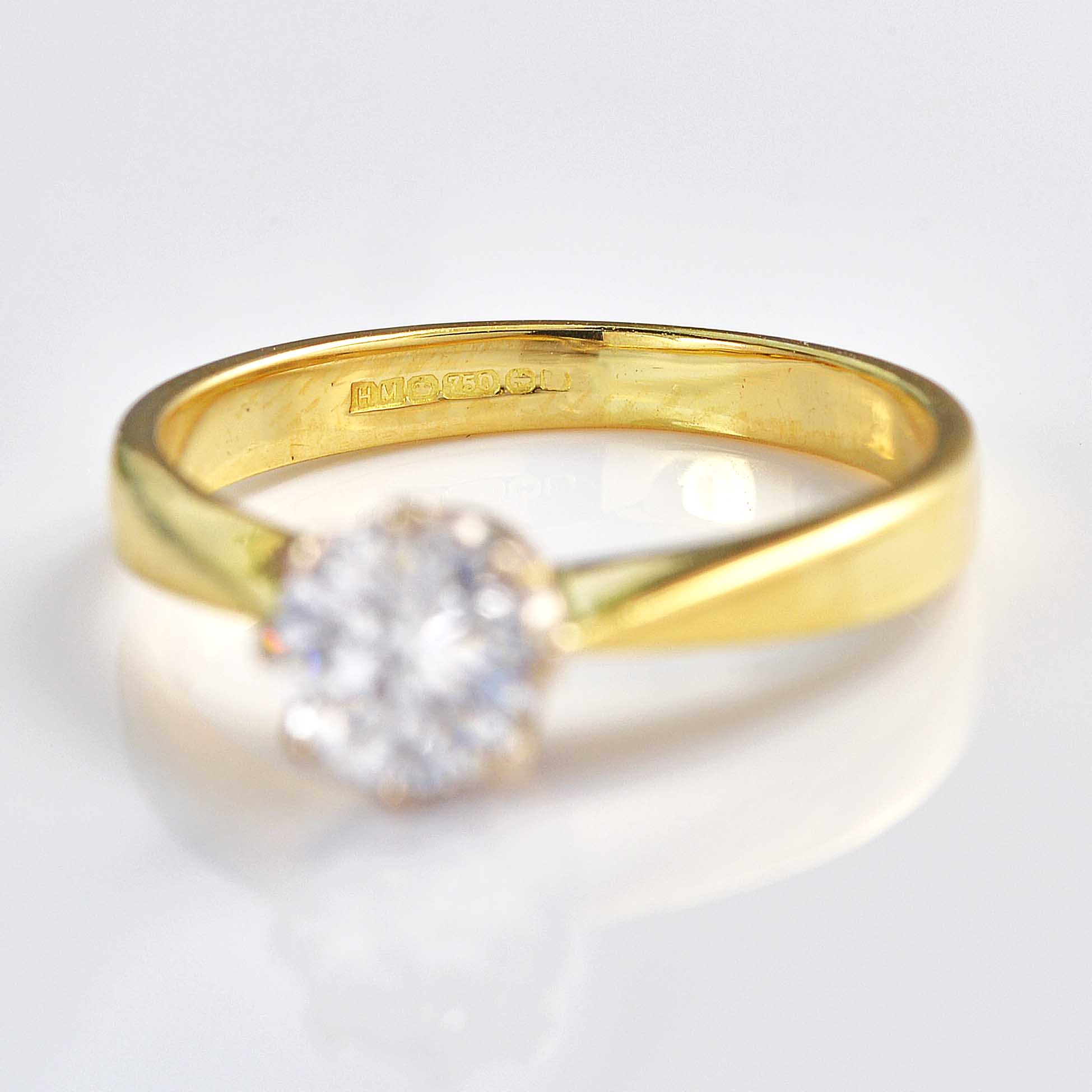 Ellibelle Jewellery Vintage 1996 Diamond 18ct Gold Solitaire Engagement Ring (0.54ct)