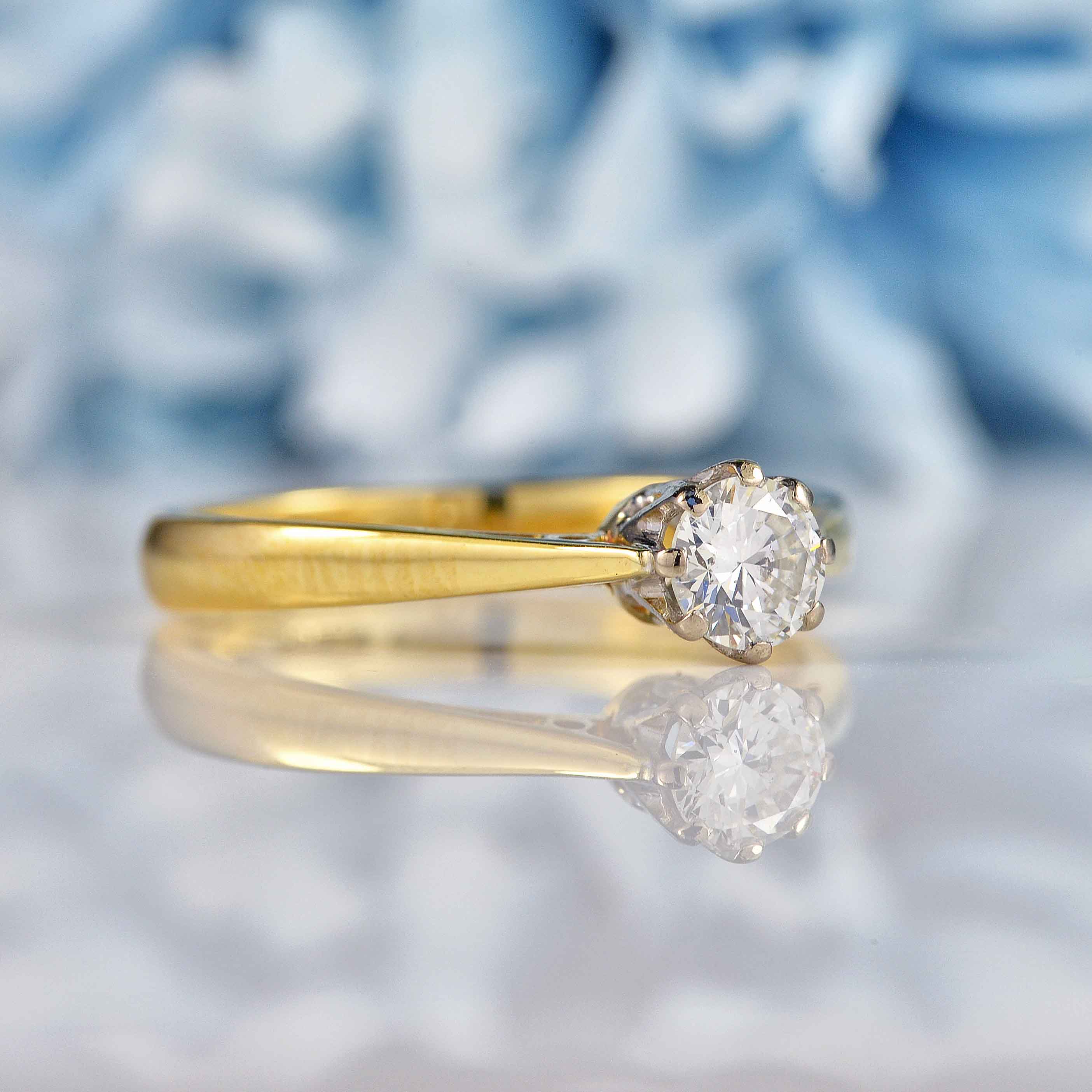 Ellibelle Jewellery Vintage 1996 Diamond Solitaire Engagement Ring (0.35ct)