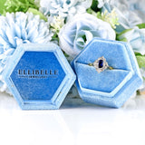 Ellibelle Jewellery Vintage 1996 Sapphire & Diamond 18ct Gold Petal-Shaped Cluster Ring