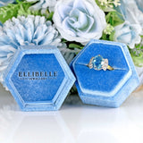 Ellibelle Jewellery Vintage 1997 Aquamarine & Diamond 18ct Gold Cocktail Ring