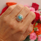 Ellibelle Jewellery Vintage 1997 Opal & Diamond 18ct Gold Cluster Ring (1.86cts)