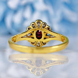 Ellibelle Jewellery Vintage 1997 Ruby & Diamond 18ct Gold Cluster Engagement Ring