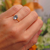 Ellibelle Jewellery Vintage 1998 Aquamarine 18ct Gold Solitaire Ring