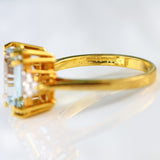 Ellibelle Jewellery Vintage 1998 Aquamarine & Diamond 18ct Gold Seven-Stone Ring (2.92cts)