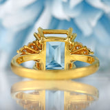 Ellibelle Jewellery Vintage 1998 Aquamarine & Diamond 18ct Gold Seven-Stone Ring (2.92cts)