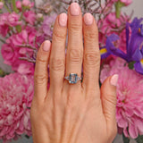 Ellibelle Jewellery Vintage 1998 Aquamarine & Diamond 18ct Gold Seven-Stone Ring (2.92cts)