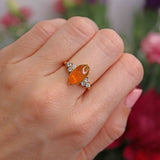 Ellibelle Jewellery Vintage 1998 Fire Opal & Diamond 18ct Gold Ring (1.75cts)