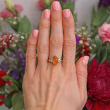 Ellibelle Jewellery Vintage 1998 Fire Opal & Diamond 18ct Gold Ring (1.75cts)