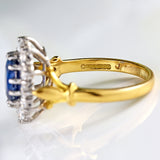 Ellibelle Jewellery Vintage 1998 Sapphire & Diamond 18ct Gold Cluster Ring (2.20cts)