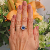 Ellibelle Jewellery Vintage 1998 Sapphire & Diamond 18ct Gold Cluster Ring (2.20cts)