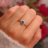 Ellibelle Jewellery Vintage 1998 Sapphire & Diamond 18ct Gold Ring