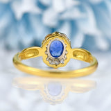 Ellibelle Jewellery Vintage 1998 Sapphire & Diamond 18ct Gold Ring