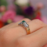 Ellibelle Jewellery Vintage 1999 Cabochon Emerald 18ct Gold Single-Stone Solitaire Ring