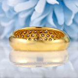 Ellibelle Jewellery Vintage 1999 Diamond Pavé Set 18ct Gold Wide Band Dome Ring