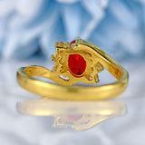 Ellibelle Jewellery Vintage 1999 Fire Opal & Diamond 18ct Gold Crossover Ring