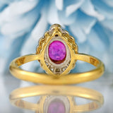 Ellibelle Jewellery Vintage 1999 Pink Sapphire & Diamond 18ct Gold Marquise-Cluster Ring