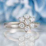 Ellibelle Jewellery Vintage 2000 Platinum Diamond Daisy Cluster Ring (0.50ct)