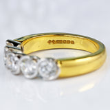 Ellibelle Jewellery Vintage 2003 Diamond 18ct Gold Five-Stone Wedding Band Ring (1.25ct)