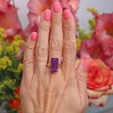 Ellibelle Jewellery Vintage Amethyst 18ct Gold Solitaire Cocktail Dress Ring