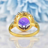 Ellibelle Jewellery Vintage Amethyst & Diamond 18ct Gold Cluster Ring