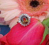 Ellibelle Jewellery Vintage Andalusite & Diamond 18ct Gold Cluster Ring (3.04cts)