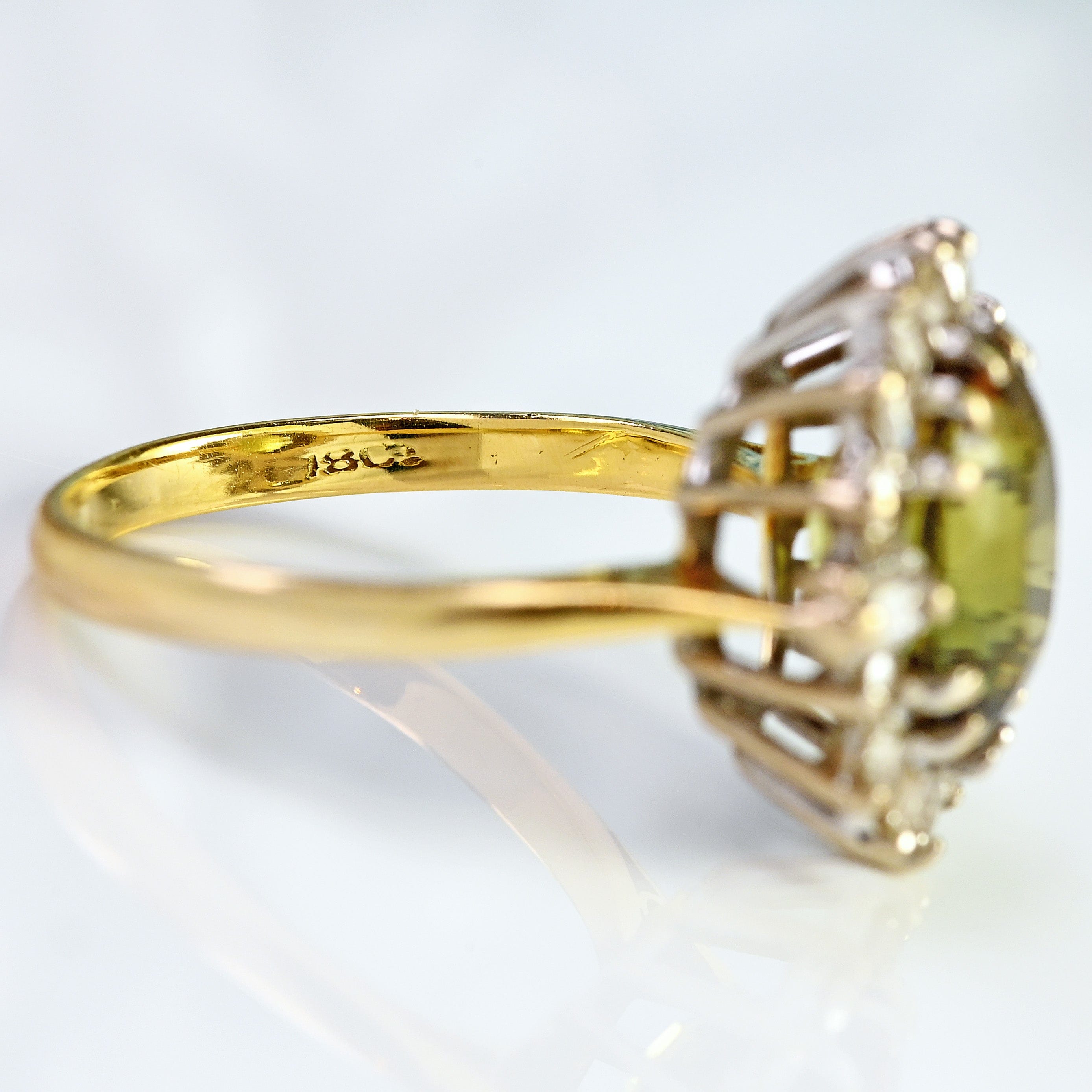 Ellibelle Jewellery Vintage Andalusite & Diamond 18ct Gold Cluster Ring (3.04cts)