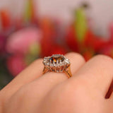 Ellibelle Jewellery Vintage Andalusite & Diamond 18ct Gold Cluster Ring (3.04cts)