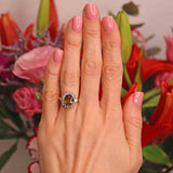 Ellibelle Jewellery Vintage Andalusite & Diamond 18ct Gold Cluster Ring (3.04cts)