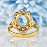 Ellibelle Jewellery Vintage Aquamarine & Diamond Cluster Engagement Ring