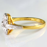 Ellibelle Jewellery Vintage Art Deco Inspired 18ct Gold Platinum Diamond Geometric Cluster Ring