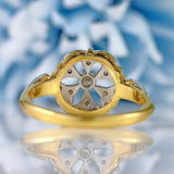 Ellibelle Jewellery Vintage Art Deco Inspired 18ct Gold Platinum Diamond Geometric Cluster Ring
