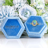 Ellibelle Jewellery Vintage Black Opal & Diamond 18ct Gold Cluster Ring