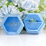 Ellibelle Jewellery Vintage Blue Zircon 18ct Gold Two-Stone Crossover Ring
