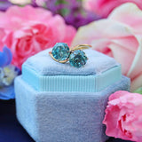 Ellibelle Jewellery Vintage Blue Zircon 18ct Gold Two-Stone Crossover Ring