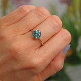 Ellibelle Jewellery Vintage Blue Zircon White Gold Engagement Ring (3.72ct)