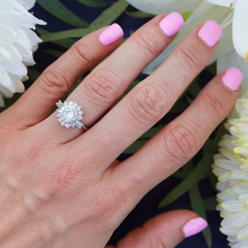 Ellibelle Jewellery Vintage Boodles 2 Carat Diamond Platinum Cluster Engagement Ring (2.54cts)