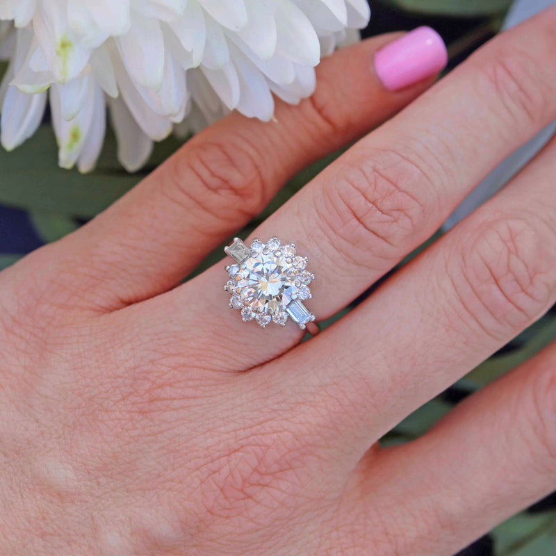 Ellibelle Jewellery Vintage Boodles 2 Carat Diamond Platinum Cluster Engagement Ring (2.54cts)