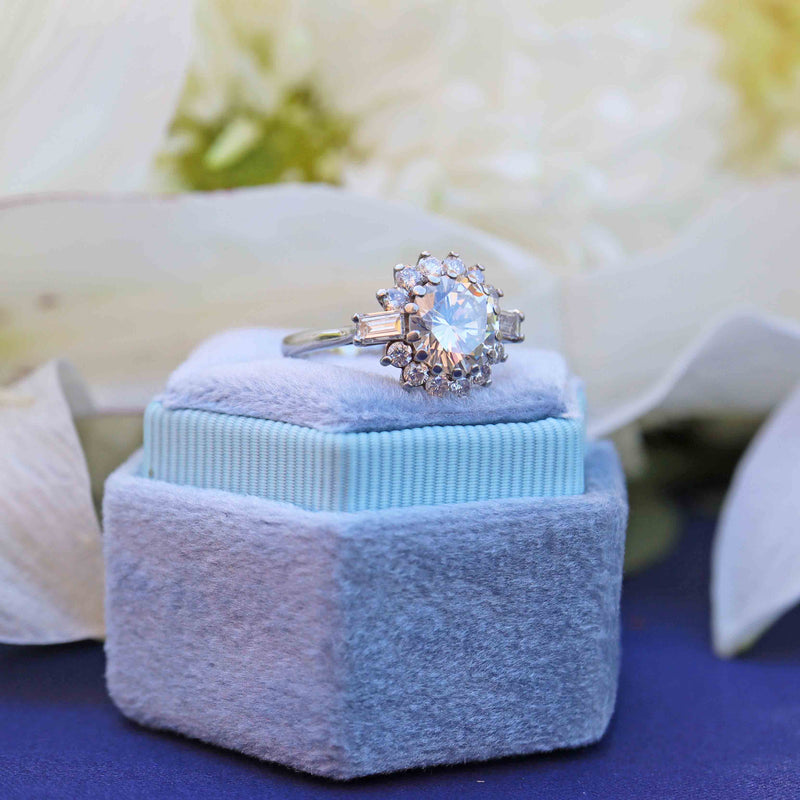 Ellibelle Jewellery Vintage Boodles 2 Carat Diamond Platinum Cluster Engagement Ring (2.54cts)