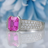 Ellibelle Jewellery Vintage Boodles Pink Sapphire & Diamond Platinum Engagement Ring
