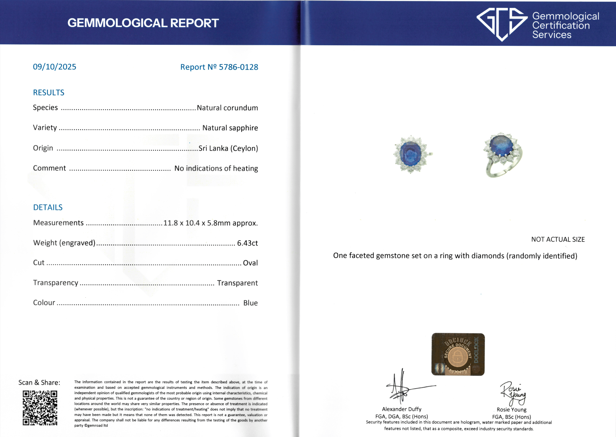 Ellibelle Jewellery Vintage Boodles Unheated 6.43 Carat Sapphire & Diamond Platinum Cluster Ring