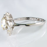 Ellibelle Jewellery Vintage Brilliant & Marquise-Cut Diamond Platinum Cluster Engagement Ring (2.10cts)