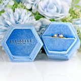 Ellibelle Jewellery Vintage Ceylon Sapphire & Diamond 18ct Gold Three-Stone Trilogy Engagement Ring