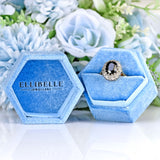 Ellibelle Jewellery Vintage Dark Sapphire & Diamond 18ct Gold Cluster Ring (4.00cts)