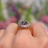 Ellibelle Jewellery Vintage Dark Sapphire & Diamond 18ct Gold Cluster Ring (4.00cts)